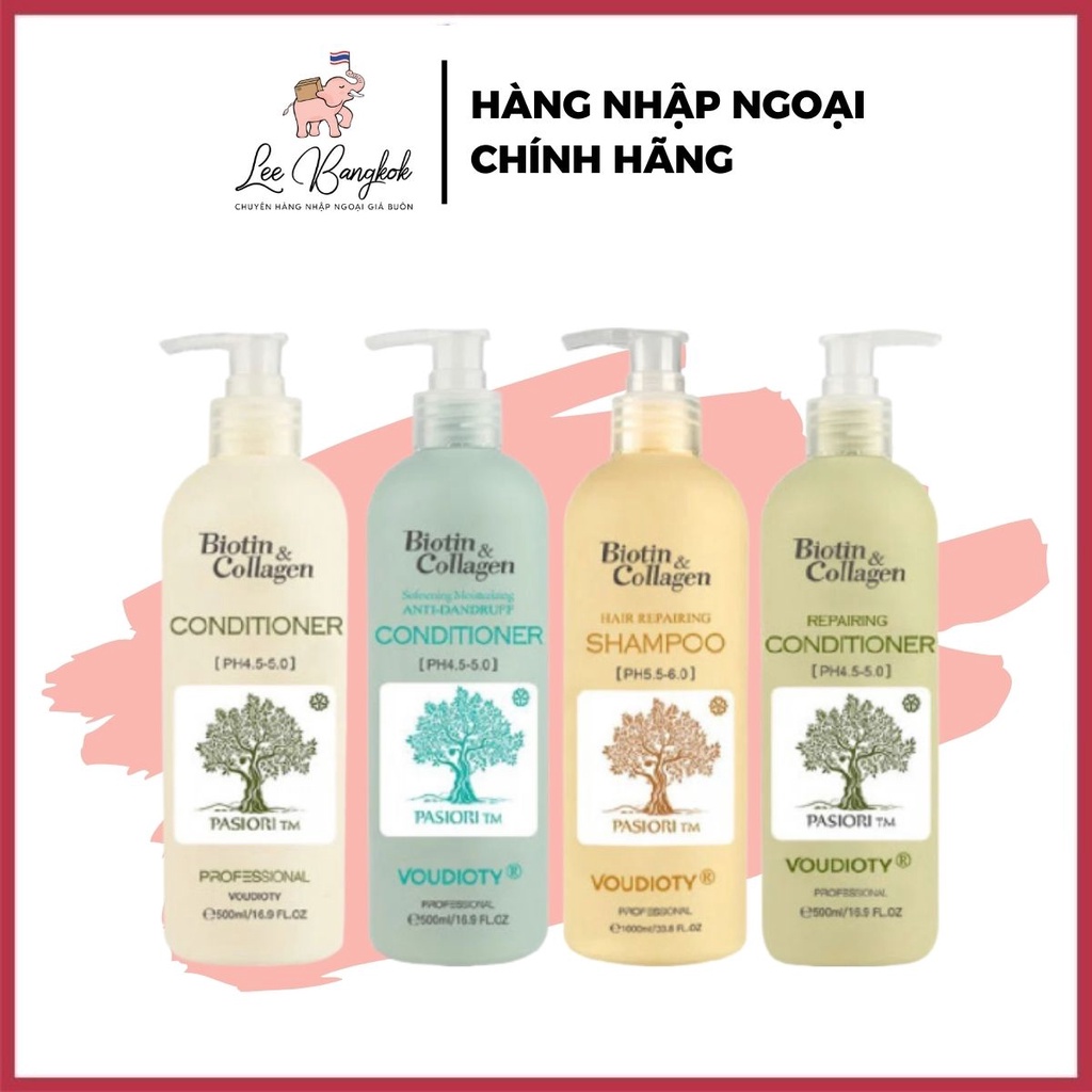 [Bản Mới] Cặp Dầu Gội Xả Biotin Collagen Ngăn Rụng Tóc Gàu nhiều Giúp Mọc Tóc Phục Hồi tóc Khô Xơ 500ml - 1000ml