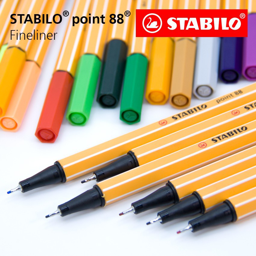 Bút lông kim Stabilo màu lẻ Point 88 Fineliner, 0.4mm