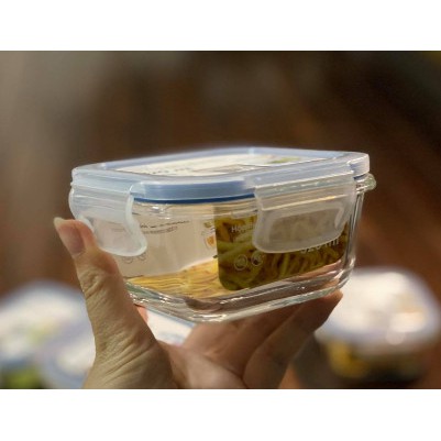 Hộp Thủy Tinh Vuông Kháng Khuẩn Nikko 320ml 520ml 800ml Chính Hãng Inochi xuất Nhật