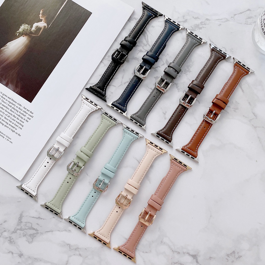 Dây Đeo Bằng Da Dành Cho iwatch serie 8 7 5 4 3 se 6 44mm 41mm 45mm 42mm 40mm 38mm