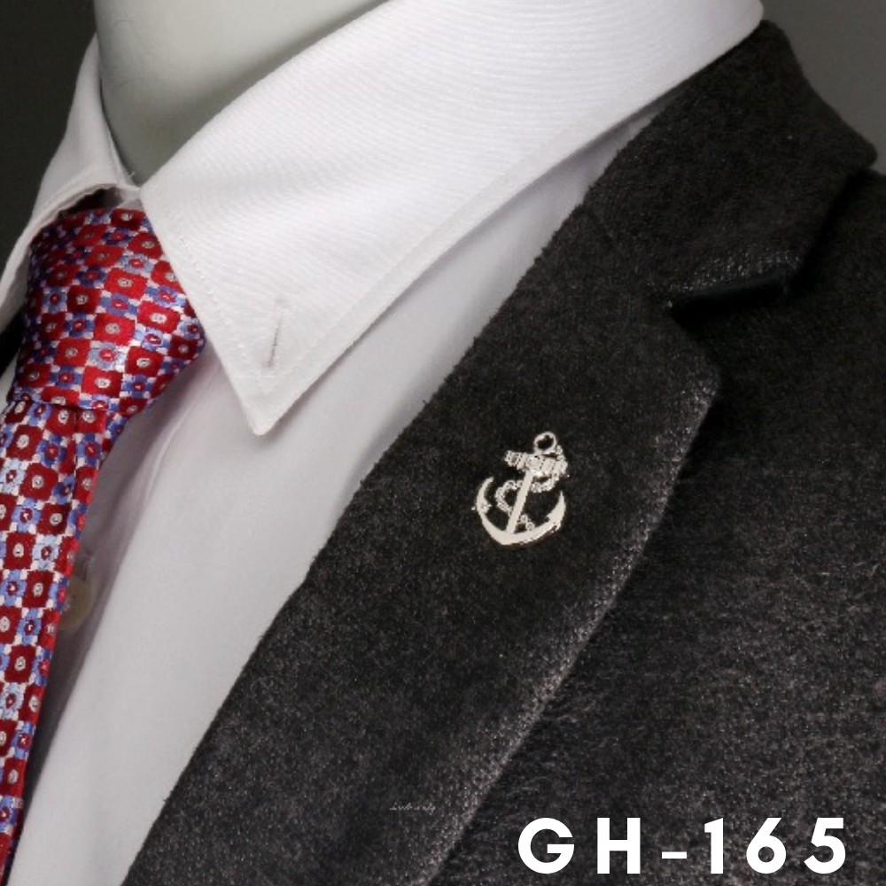 Ghim cài áo Vest nam Lapel Pin thời trang hình chiếc mỏ neo mini GH-165 {Phụ kiện Vest nam - AdamZone}