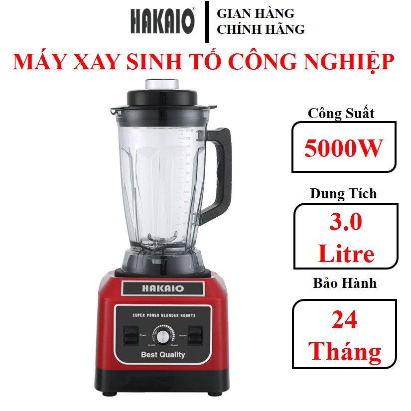 Máy xay sinh tố công nghiệp HAKAIO 5000W Bảo hành 12T xay thịt cá, rau củ quả, sinh tố, ngũ cốc, đồ khô, xay rau má.