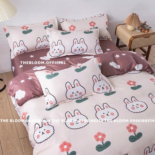 Set Chăn Ga Gối Cotton Poly 4 món - Thỏ Hoa
