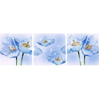 Tranh bộ treo tường hoa xanh 3 tấm 30*30cm không khung viền