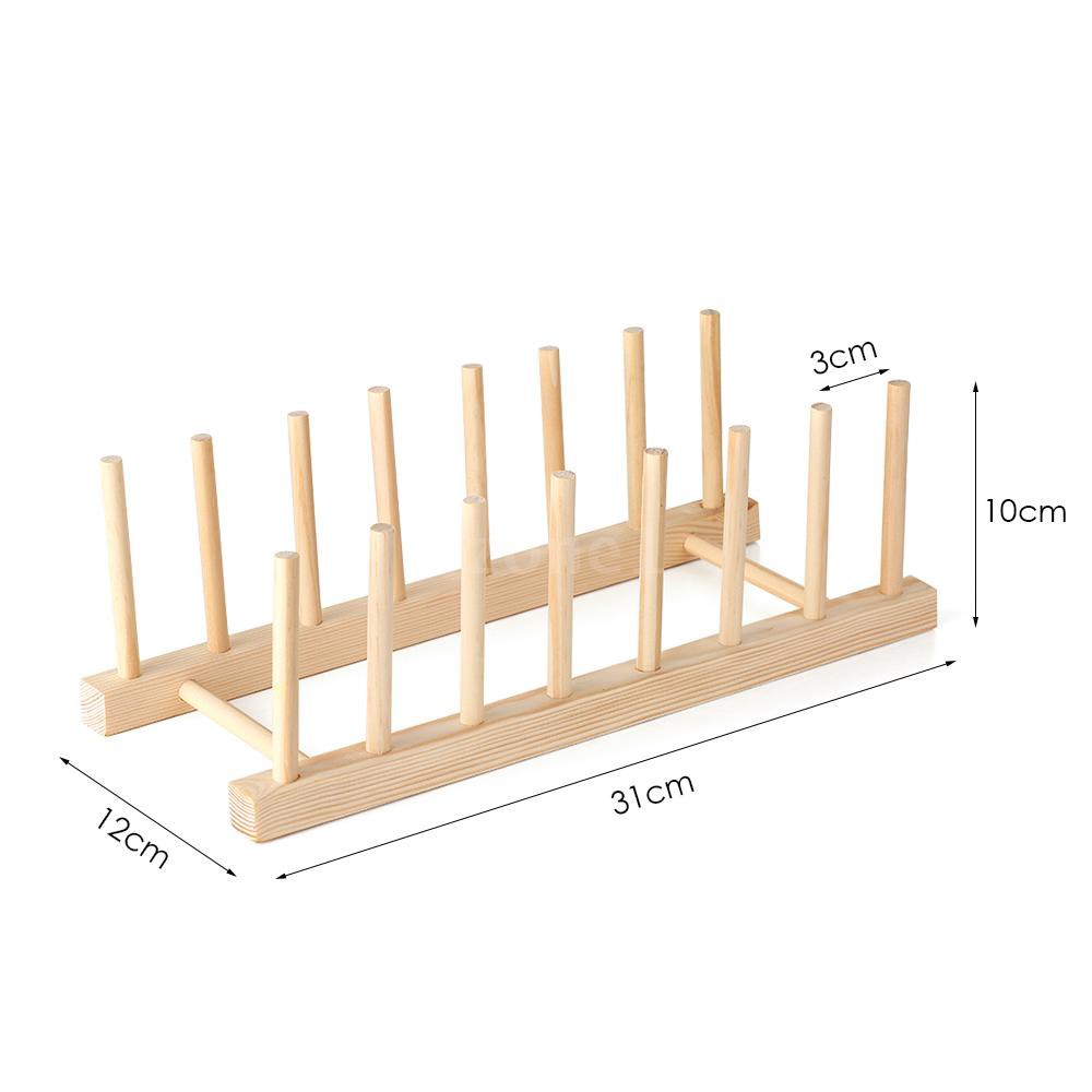 Giá Gỗ Đựng Đĩa Thoát Nước Tiện Lợi Cho Nhà Bếp