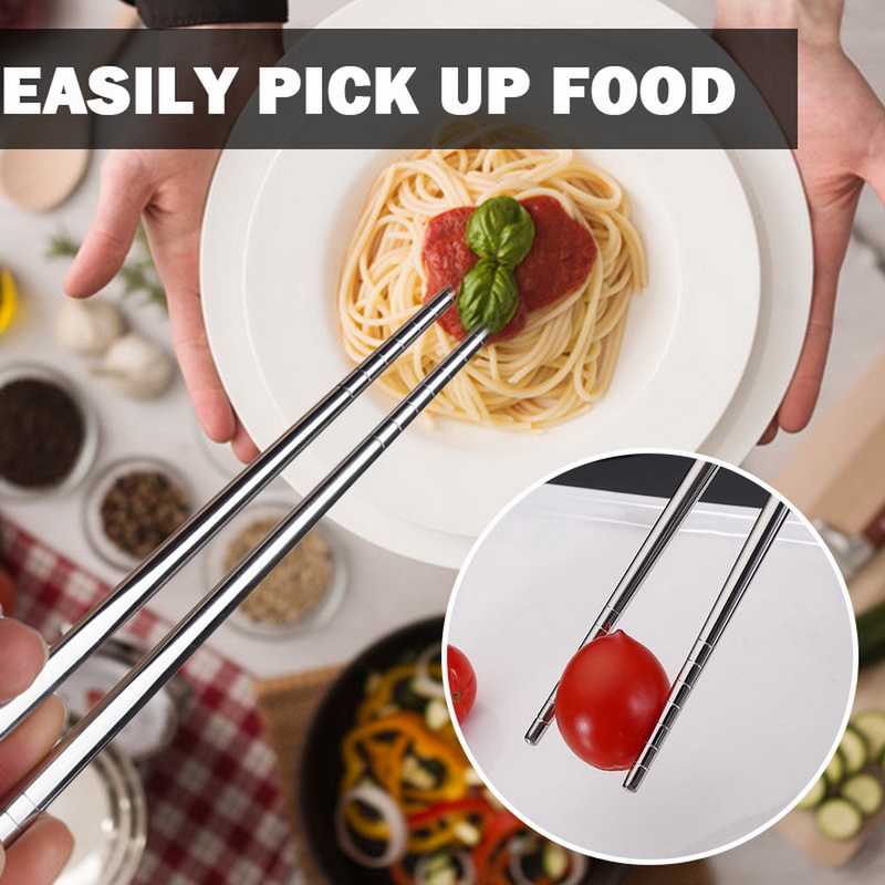 Đôi đũa thép không gỉ chống trượt tiện lợi