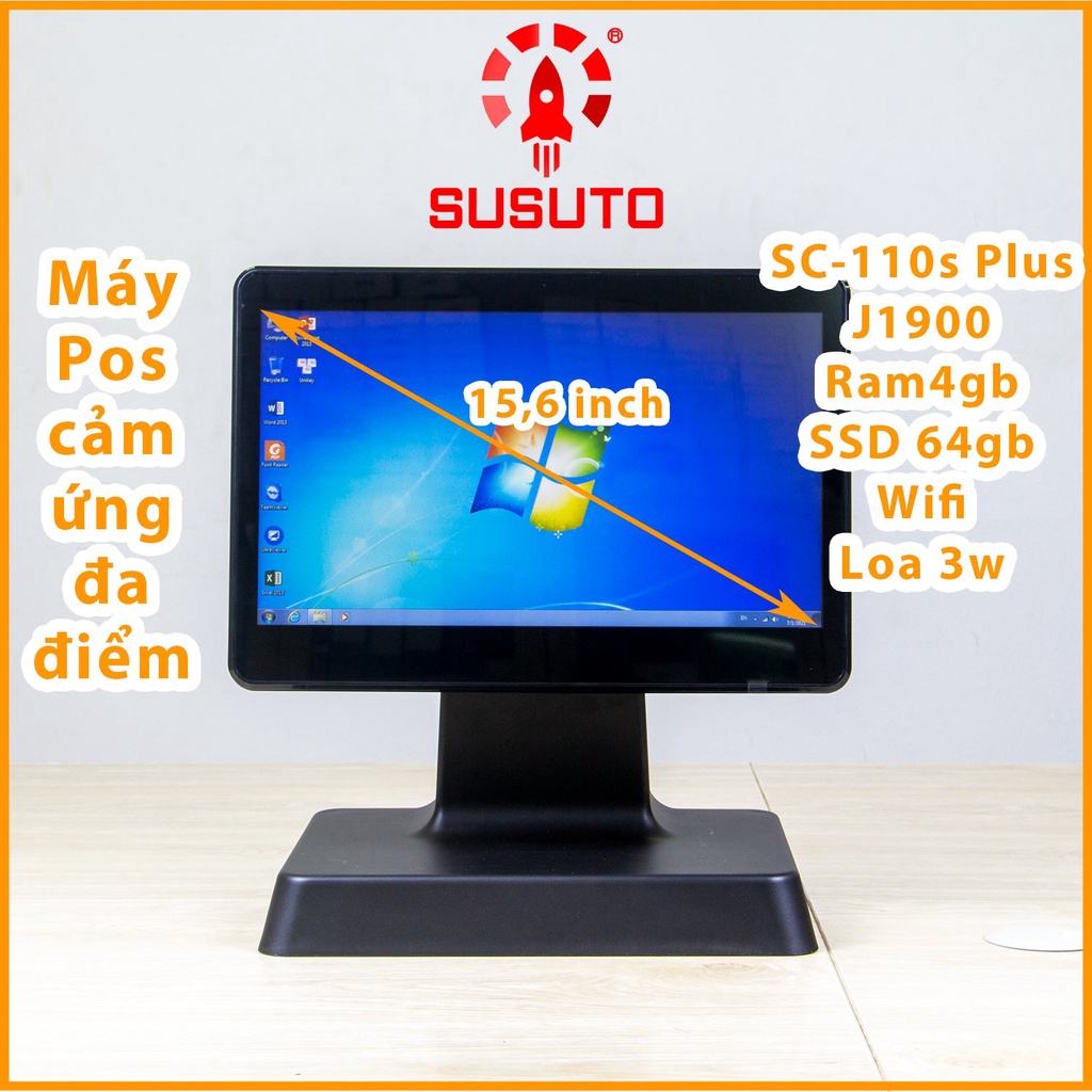 Máy POS bán hàng SC-110S PLUS (J4125, 4G DDR4 RAM, 64G SSD, 15.6 inch, Black, 1 màn)