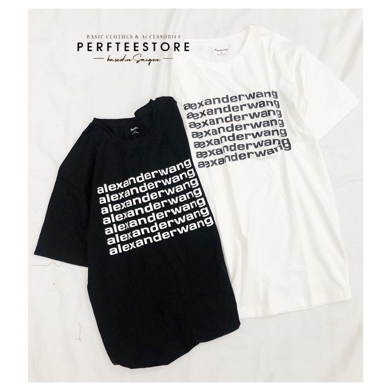 Áo thun tay ngắn in chữ Alex thun cotton 4 chiều form nam nữ