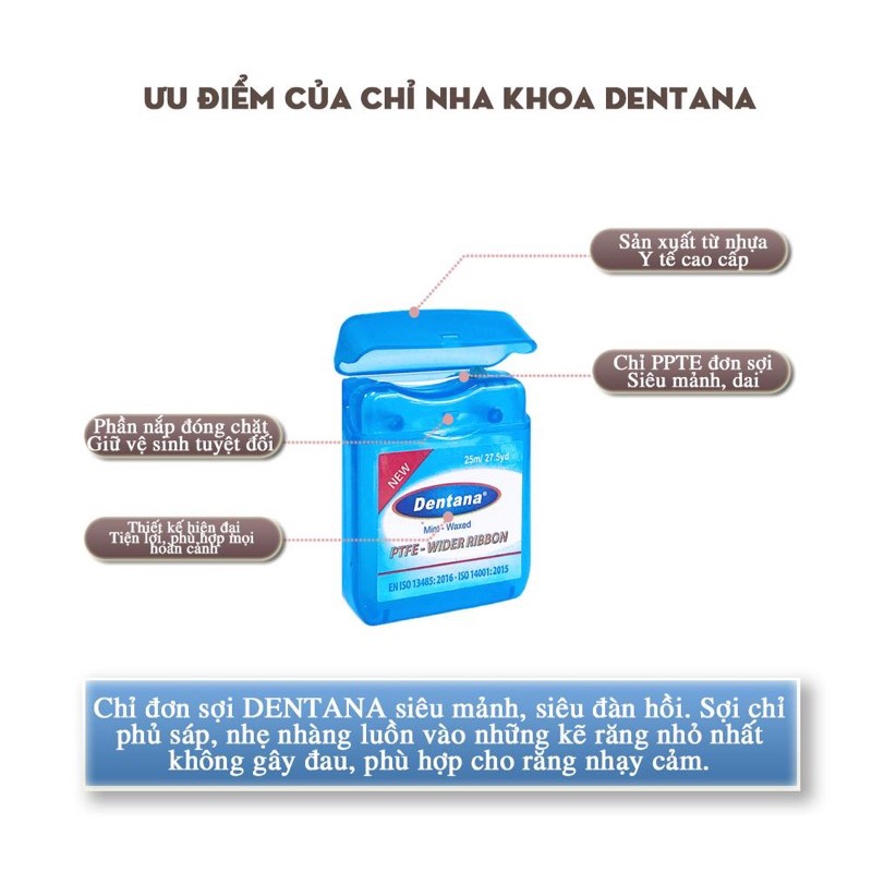 Chỉ nha khoa DENTANA - 6 cuộn - hãng Tanaphar