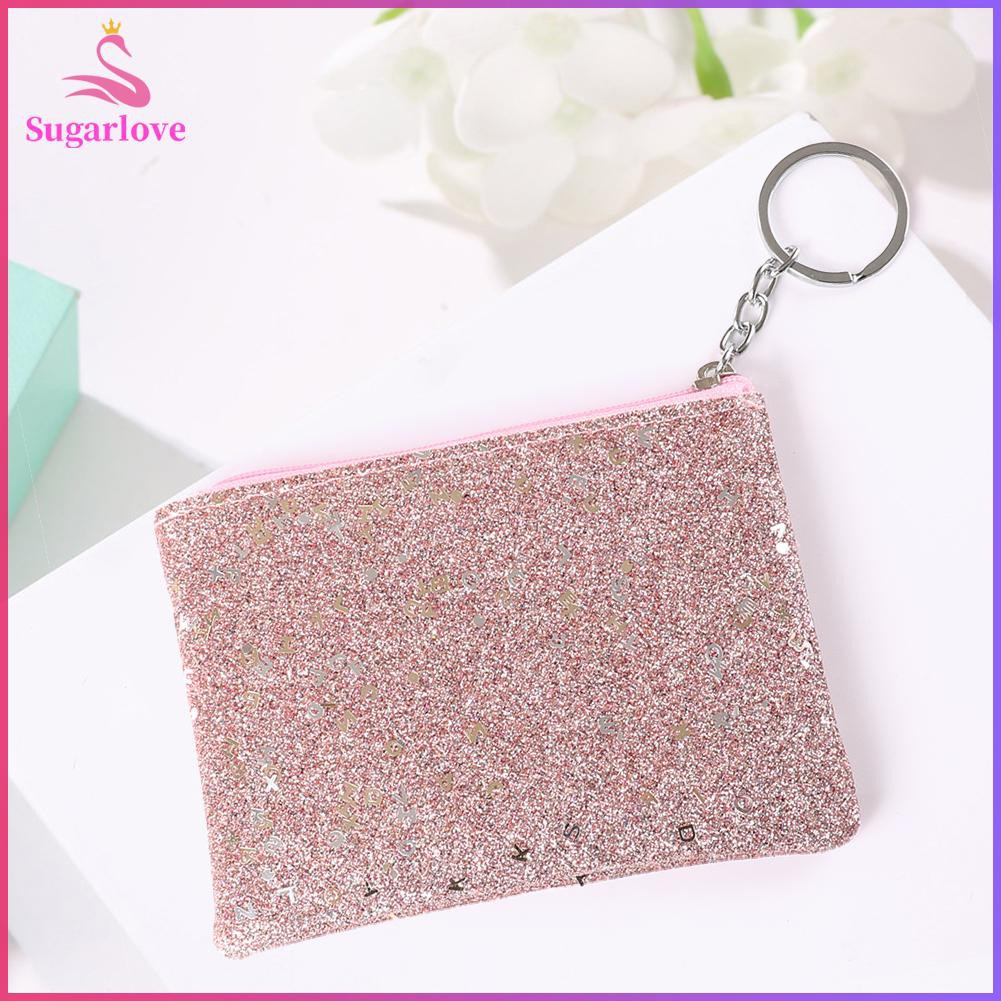 Beautiful ❤SG Korean Glitter Wallet Women Zipper Card Purse Mini Money Bag Key Holder