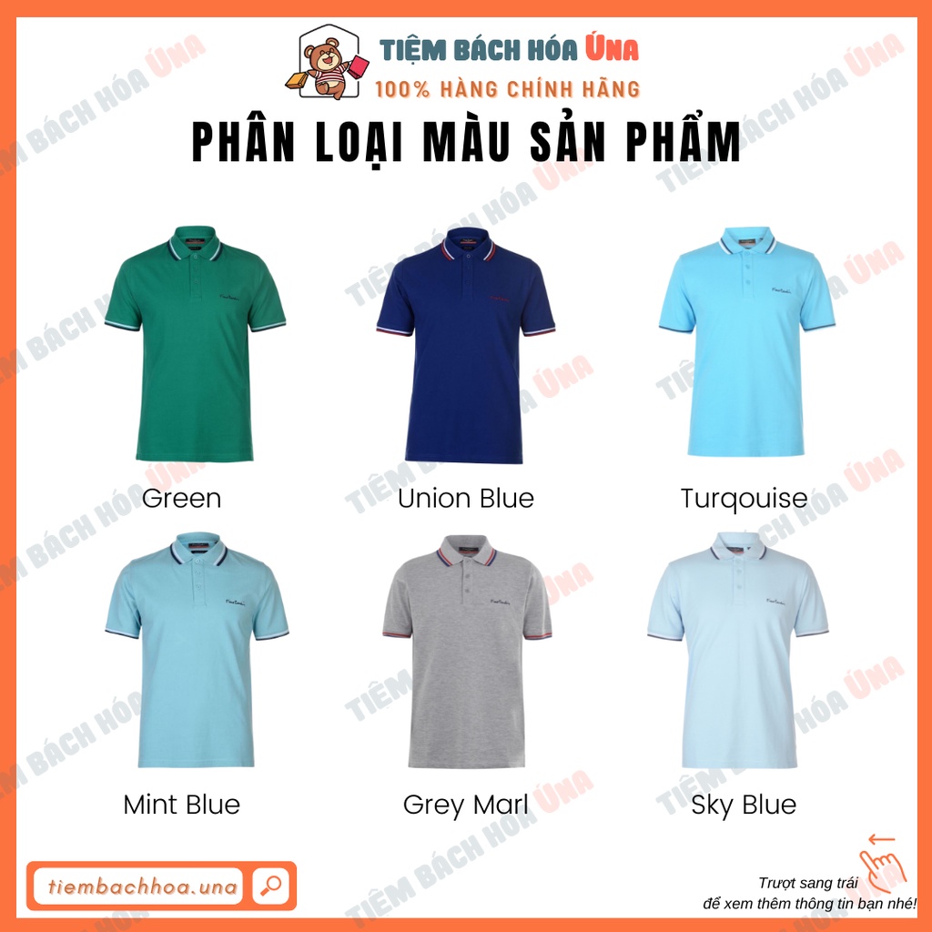 Áo thun nam polo Pierre Cardin tay ngắn cổ trụ có viền vải cotton cá sấu