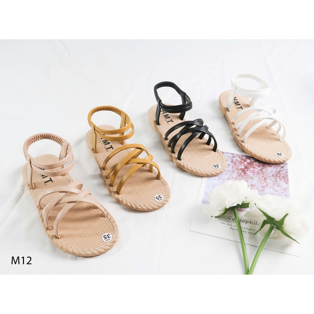 Sandal đi mưa đế giả cói HMTShoes M12