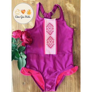 Đồ bơi liền mảnh tím thổ cẩm cho bé gái