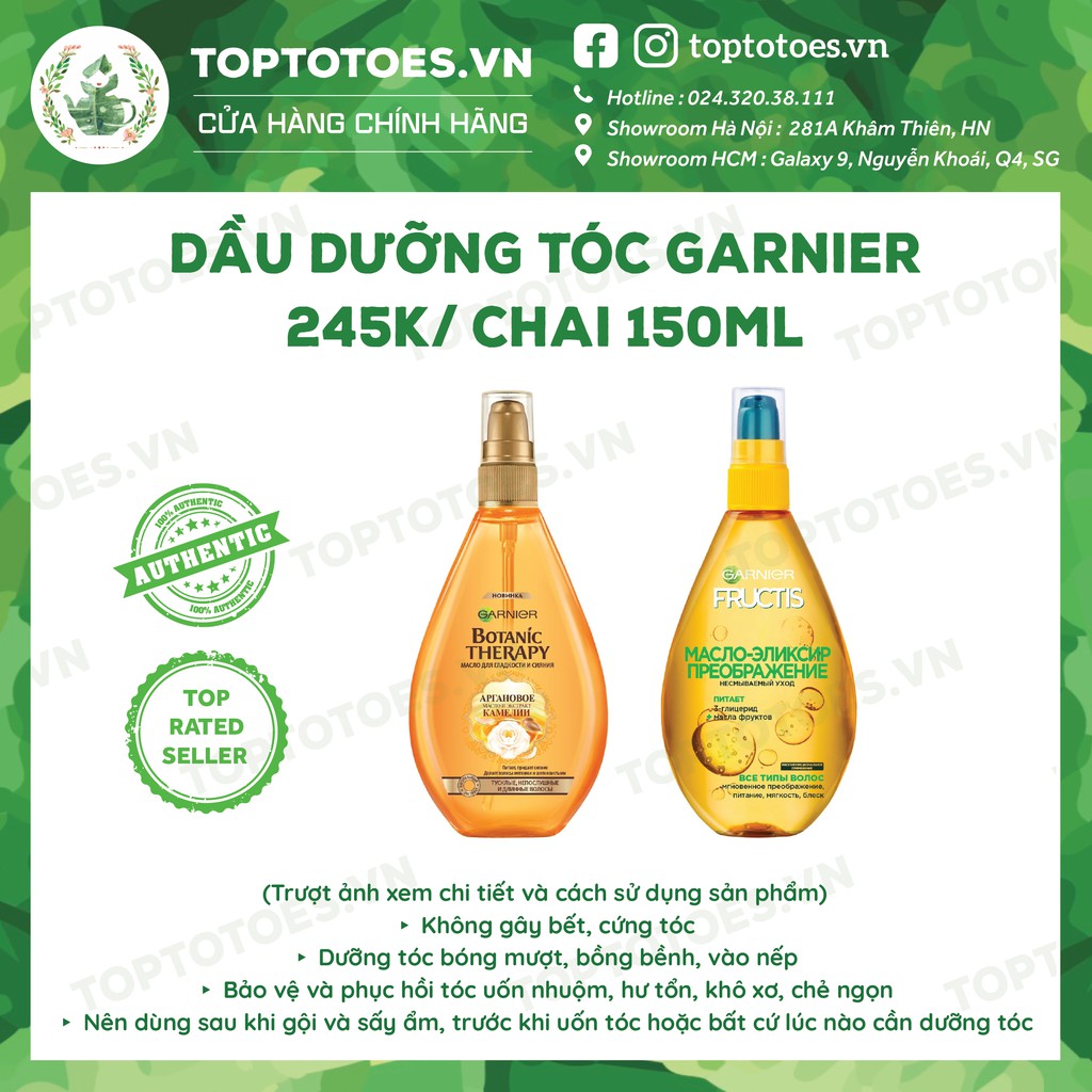 Dầu dưỡng tóc Garnier Fructis/ Botanic Therapy dưỡng tóc bóng mượt, không bết 150ml