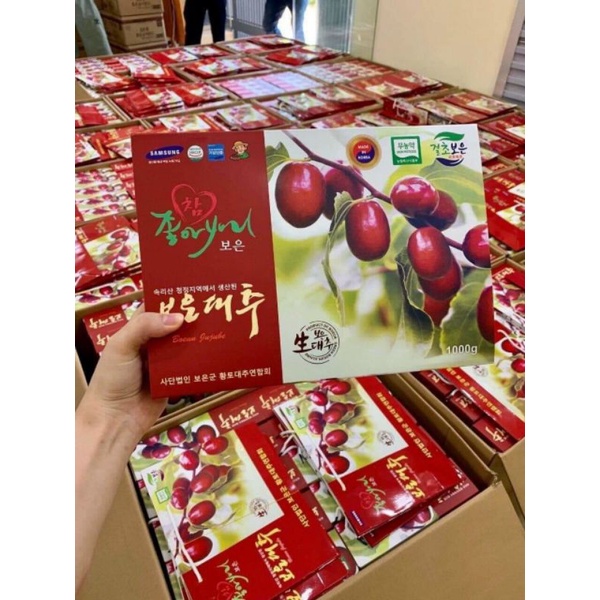 1kg TÁO ĐỎ SẤY KHÔ (Hàn Quốc)có túi xách biếu tặng