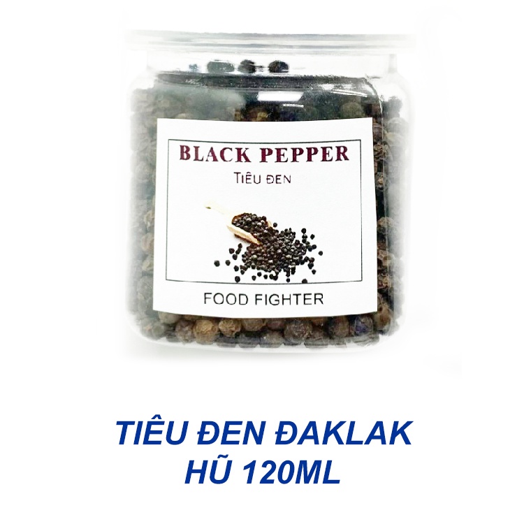 Tiêu đen hạt thơm cay - Hồ Tiêu sạch Đaklak - Black pepper - Hũ 120ml