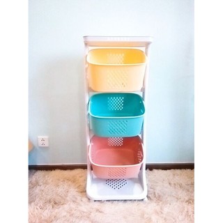 [Haobaby shop] Hàng nhập khẩu chính hãng Kệ 3 tầng có bánh xe đựng đồ đa năng đồ chơi cho bé