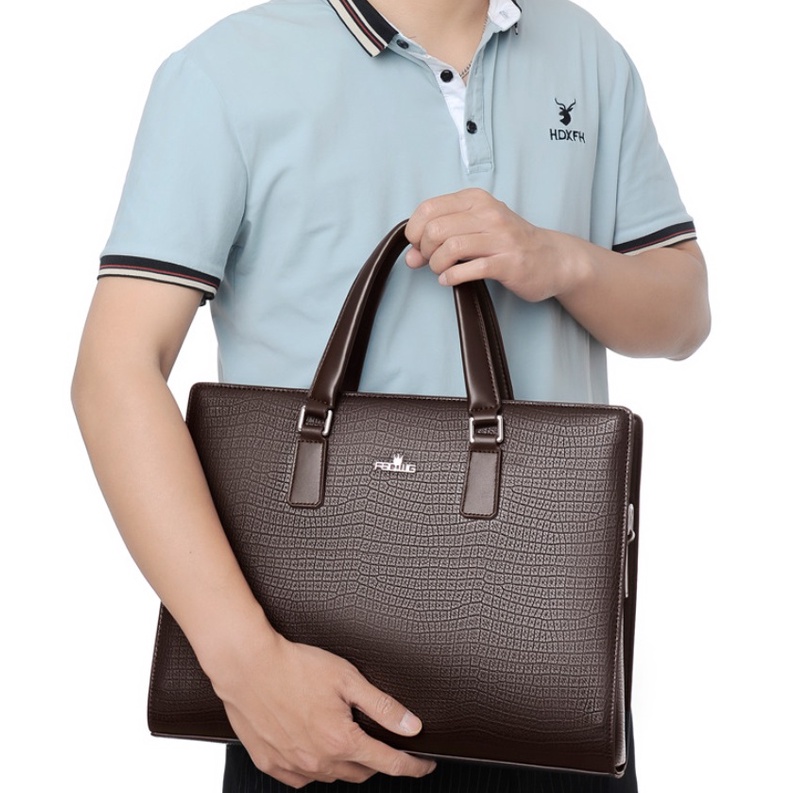 Cặp Văn Phòng - Cặp Da Công Sở Cao Cấp FSD,Chất liệu Da Bò Thật ,Đựng Laptop 14inh,Chống nước,Vệ sinh dễ dàng