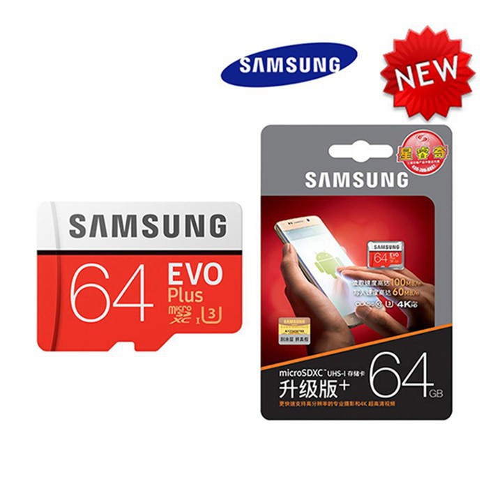 Thẻ nhớ micro SD samsung Evo plus 128GB 64GB 95MBs video 4K