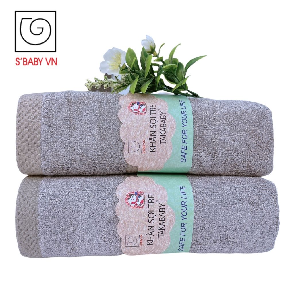 Combo 2 Khăn Quấn Đầu Sợi Tre Cao Cấp S'BABY 35x78cm Tiêu Chuẩn Xuất Nhật, An Toàn Cho Da - CB000013