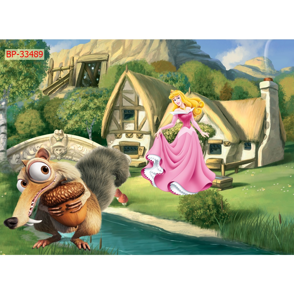 Tranh Dán Tường 3D Phòng Trẻ Em Hình Công Chúa