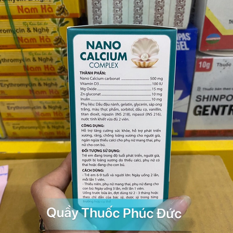 ✅✅Viên Uống Nano Calcium Complex giúp xương chắc khoẻ hộp 10 vỉ x 10 viên