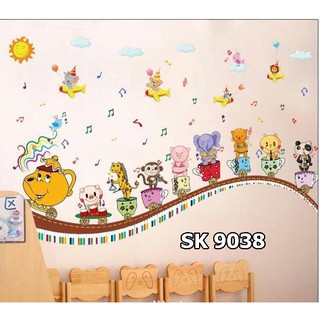 Decal dán tường đoàn tàu ấm chén ( 1m6*1m2