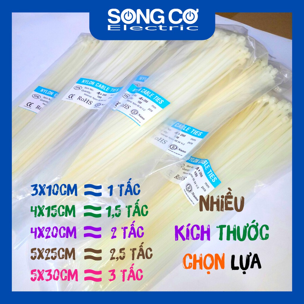 [Giá Sỉ] Dây Rút Nhựa Loại Tốt Dây Gút Nhựa Dẻo Bền Dây Thít Nhiều Kích Thước 10cm 15cm 20cm 25cm 30cm Hai Màu Trắng Đen