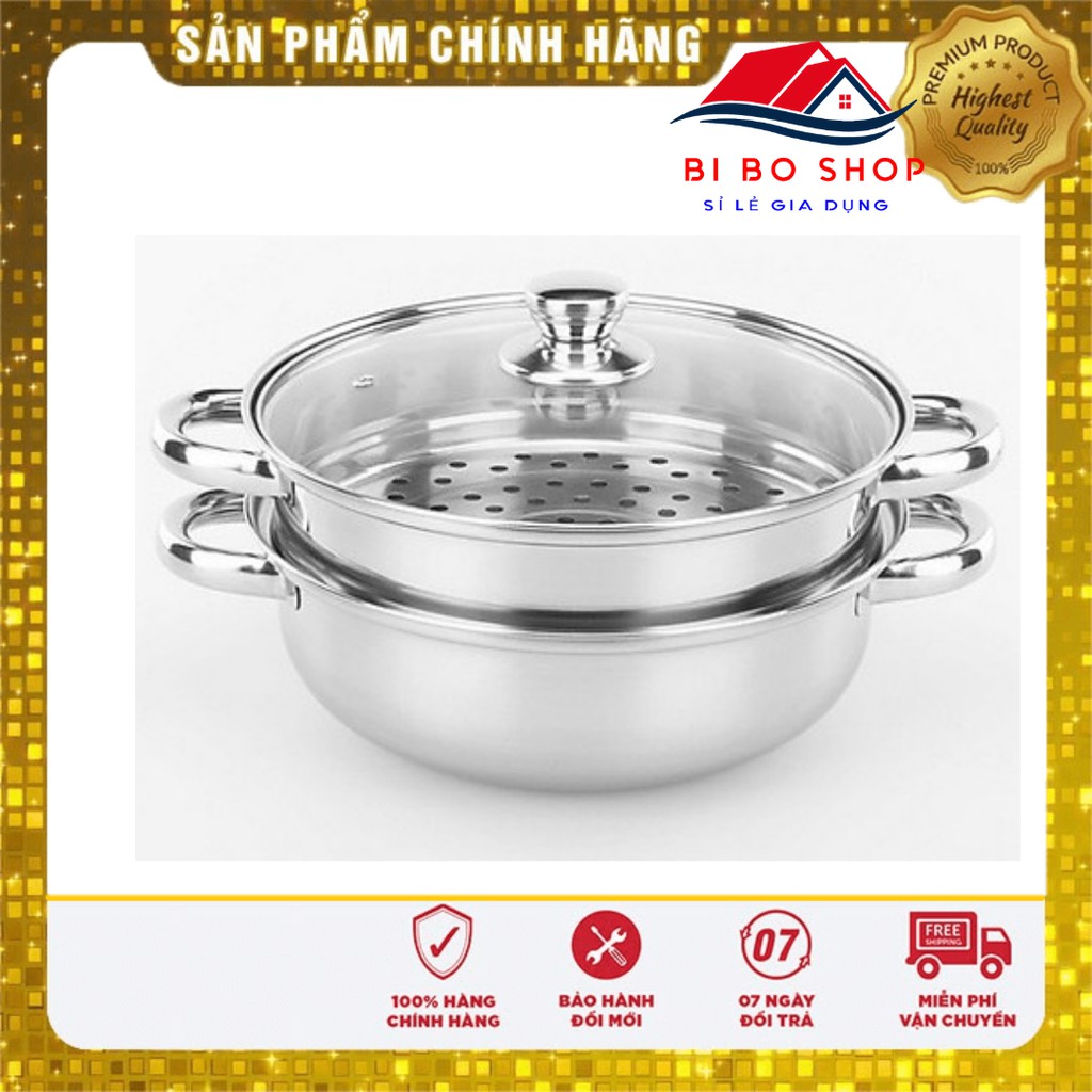 Nồi hấp 2 tầng- nồi hấp mini- nồi hấp bánh bao- nồi hấp xôi tặng kèm xửng hấp BI BO SHOP