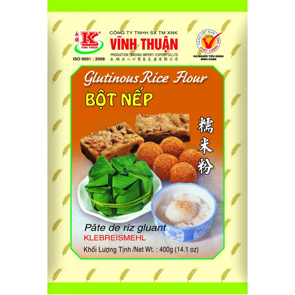 Thùng 20 gói Bột nếp Vĩnh Thuận gói 400g