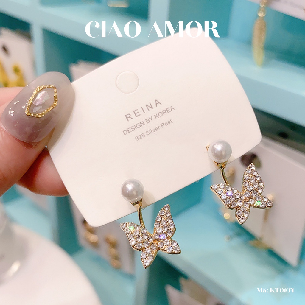 Khuyên tai nữ, bông tai cách ngọc gài sau Trang sức Ciao Amor - KT0104