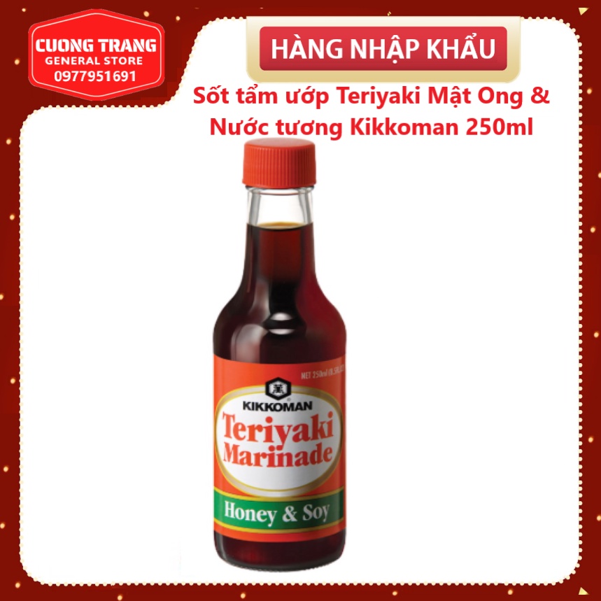 Sốt tẩm ướp Teriyaki Mật Ong &amp; Nước tương Kikkoman 250ml