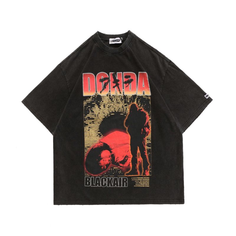 Áo thun oversize BLACK AIR DONDA WASHED - Áo phông vintage form rộng