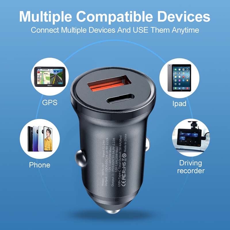 Tẩu sạc nhanh SEAMETAL 45W QC4.0 USB + Type C PD25W tiện dụng cho xe hơi