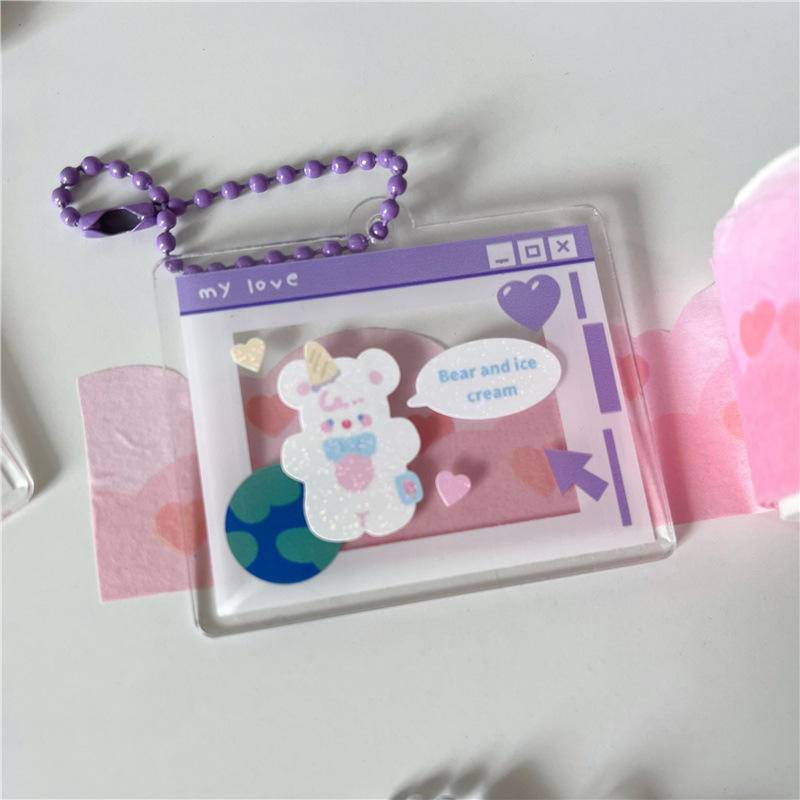 Móc Khóa Hình Thần Tượng Hàn Quốc Mini Bằng Acrylic Trong Suốt DIY