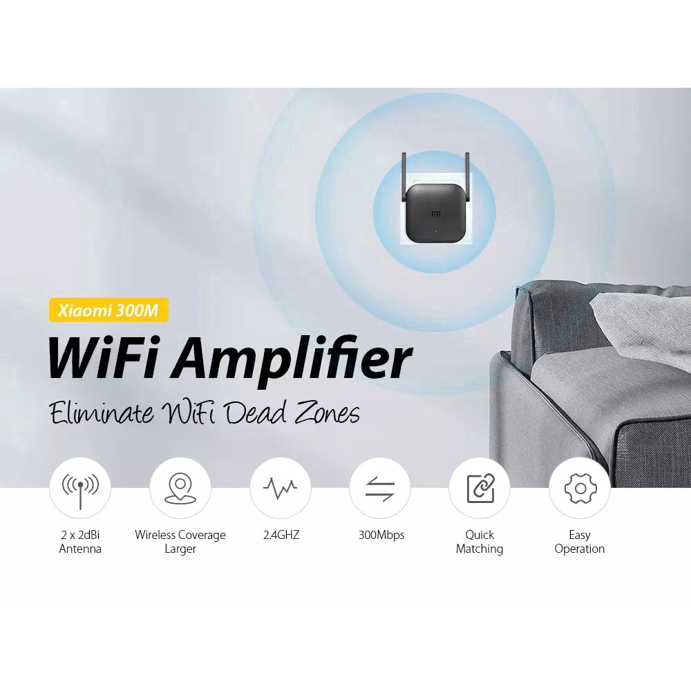 Thiết bị kích sóng Wifi Xiaomi PRO băng thông 300 Mbps 2.4G | BigBuy360 - bigbuy360.vn