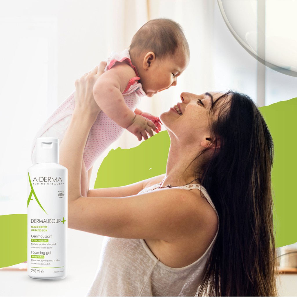 Gel Rửa mặt A-DERMA DERMALIBOUR+ FOAMING GEL - Sữa rửa mặt ADerma cho da nhạy cảm 250ml