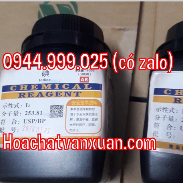 Hóa chất Iodine lọ 250g 99.8%  Iot I2 CAS 7553-56-2