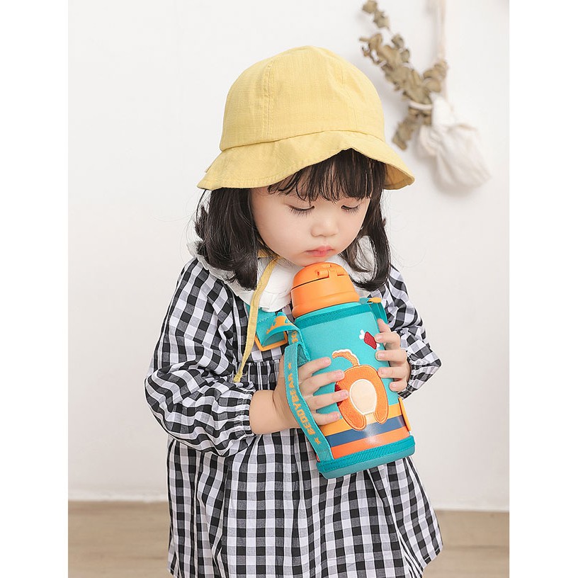 Bình giữ nhiệt trẻ em Beddybear - 3 Nắp thay thế - Hình con Chó - 630ml - Tặng kèm móc khóa - RT104-630-CHO. Chính hãng