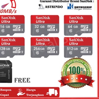 Thẻ Nhớ Sandisk Micro sd 16/32/64/128/256/512GB Lên 100Mbps