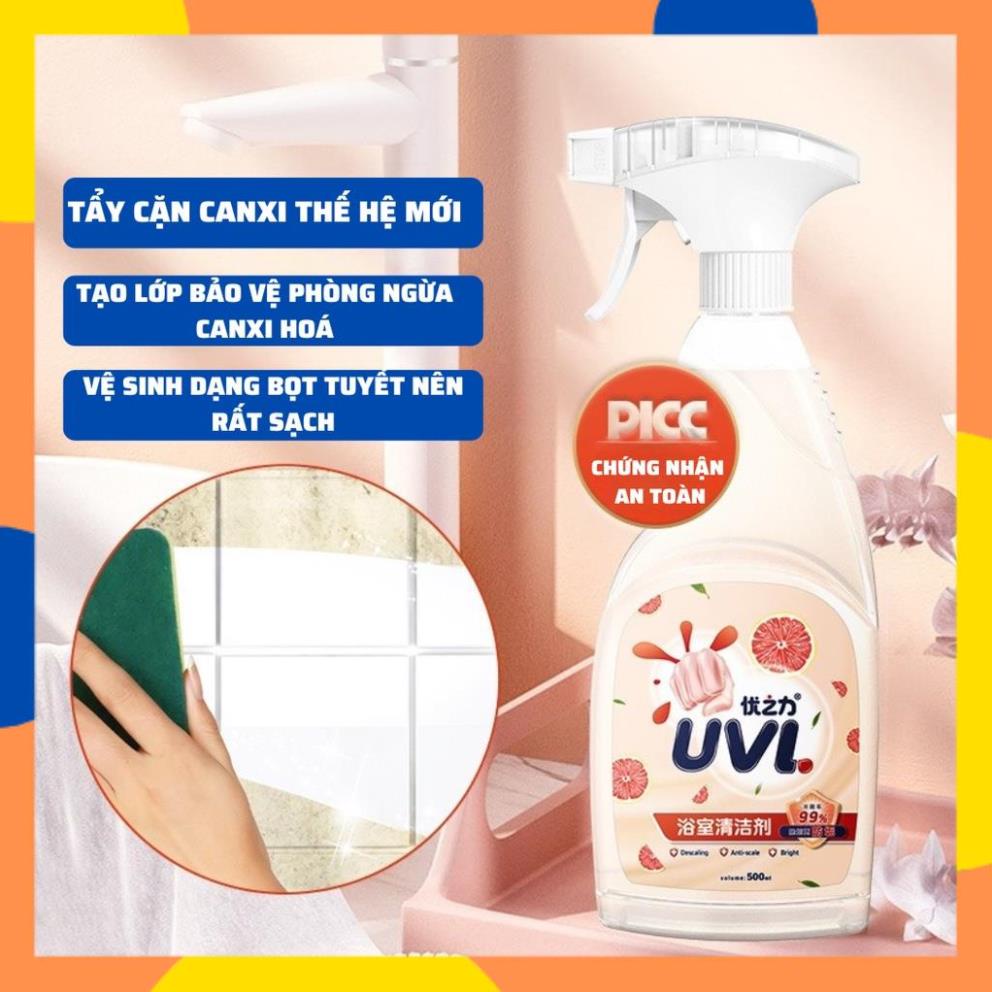 Dung Dịch Tẩy Cặn Canxi Thế Hệ Mới Làm Sạch Vách Kính, Vòi Inox, Bồn Sứ, Gạch Men An Toàn Tiện Lợi Hiệu Qủa 500ml K188