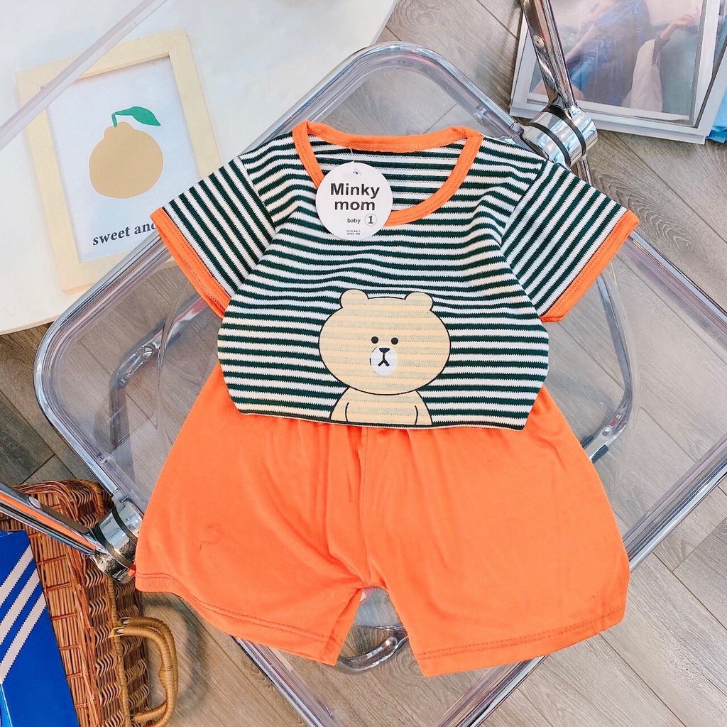 Bô Cộc Tay Minky Mon Cho Bé ( vải thun hàn quốc đẹp )