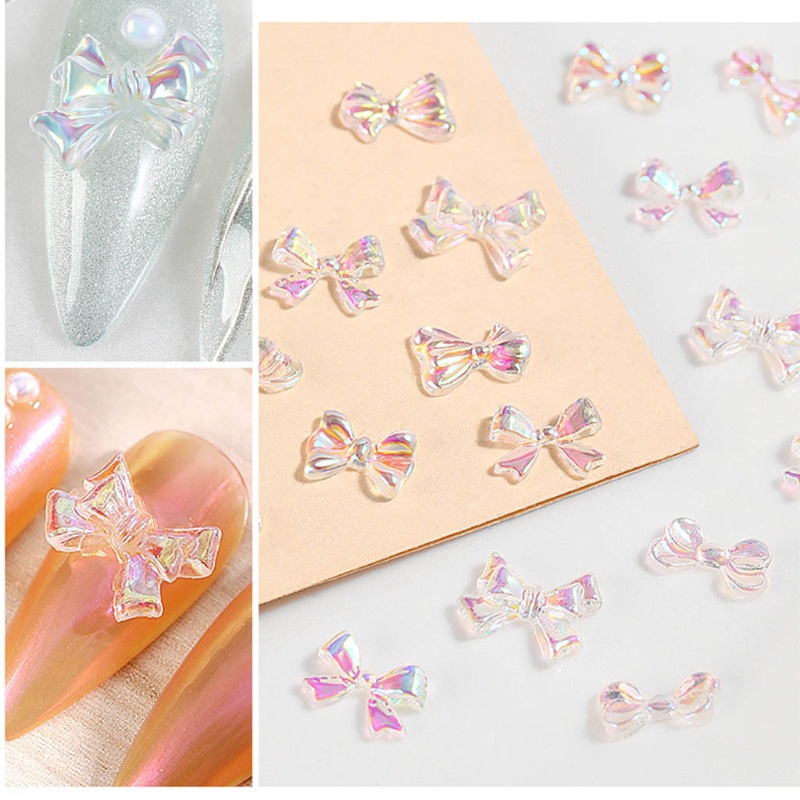 [Hàng mới về] Set 30 phụ kiện trang trí móng tay hình nơ bướm 3D xinh xắn cho nữ