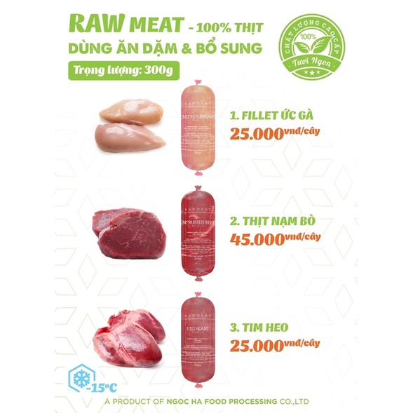 HI RAW - RAW MEAT - Thịt sống dành cho chó mèo con tập ăn dặm và bổ sung lượng thịt