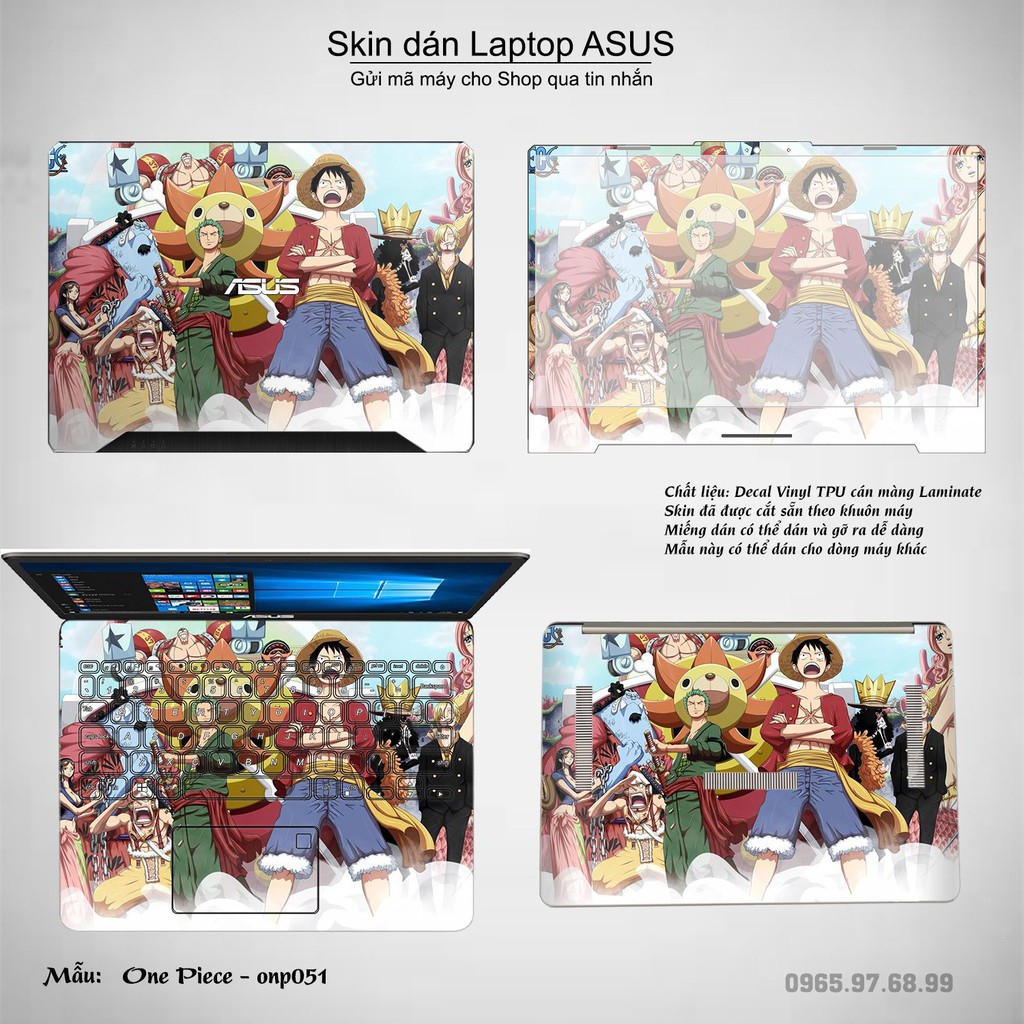 Skin dán Laptop Asus in hình One Piece (inbox mã máy cho Shop)