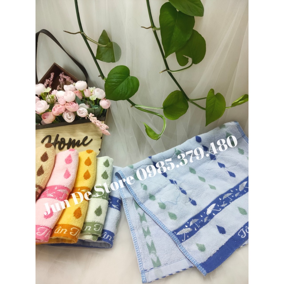 Khăn cotton 30x50 Họa tiết Hạt mưa ♥️ SANG, XỊN, MỊN♥️ Khăn cotton Made in Vietnam, thấm hút tốt, mềm mại.