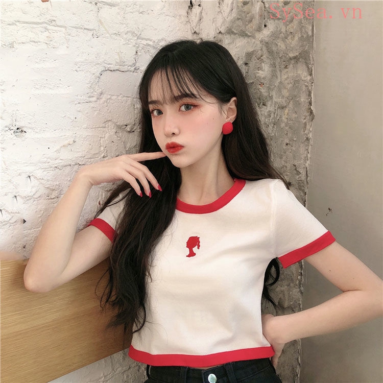 Áo Dệt Kim Nữ Tay Ngắn Phong Cách Hàn Quốc