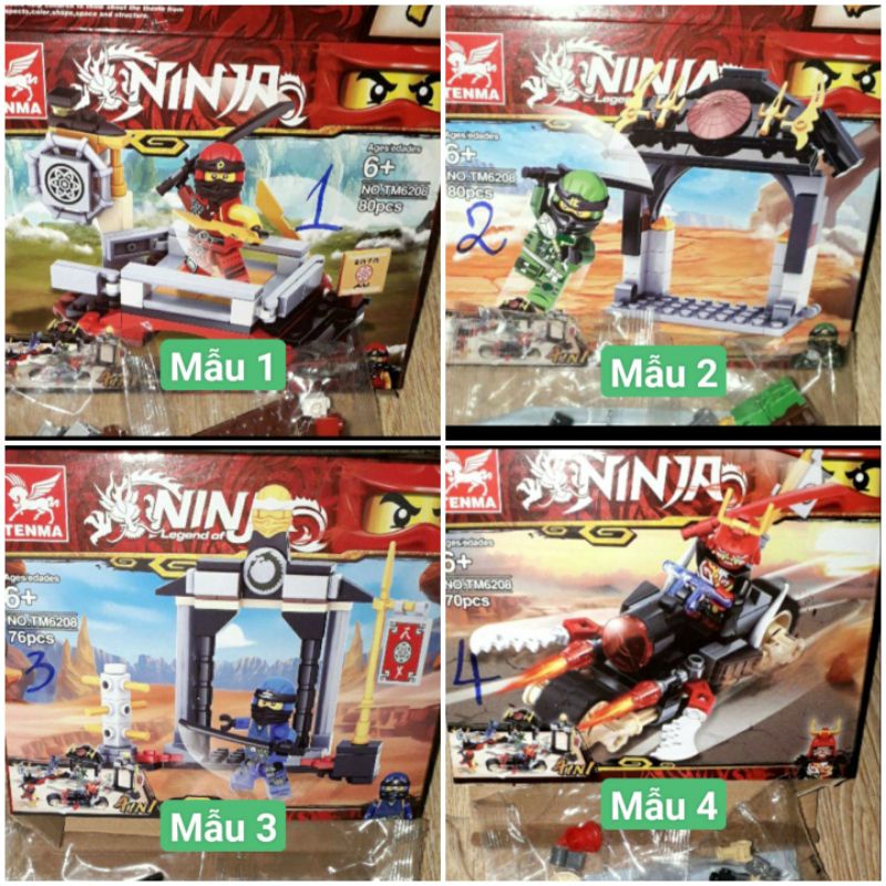 Lắp ráp 1 hộp LegoNinja 6208 có nhiều chi tiết bằng nhựa ABS