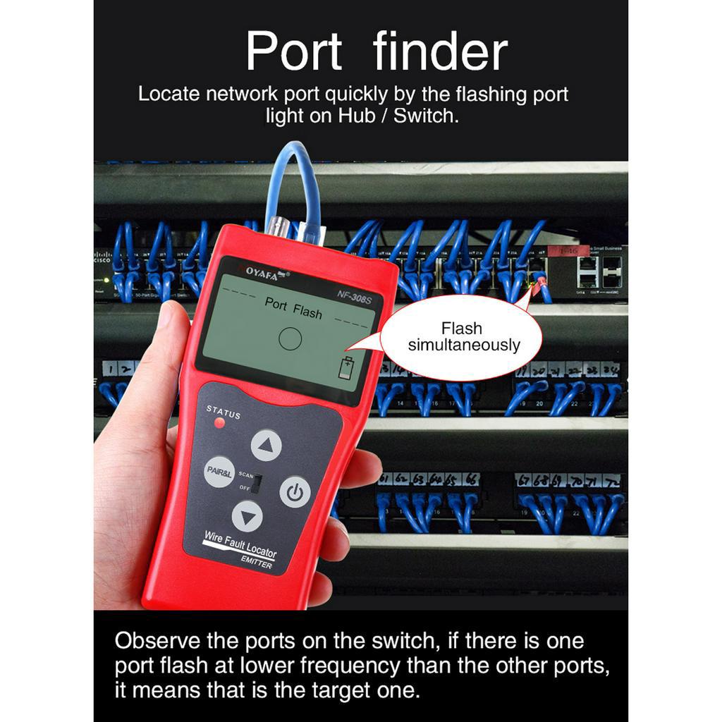 Noyafa NF-308 Dây Cáp Mạng LAN Kiểm Tra Đường Dài RJ45 RJ11 Ethernet