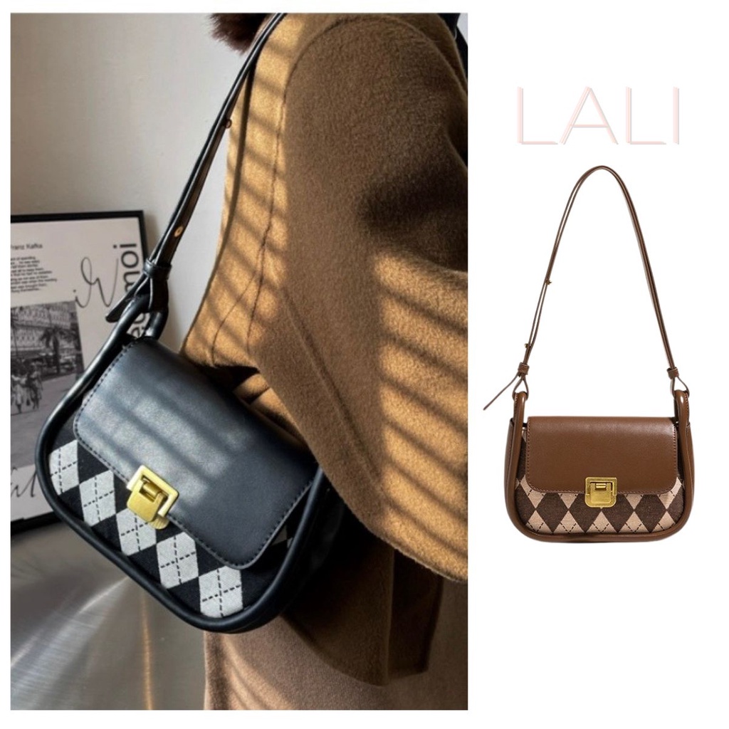 Túi đeo chéo kẹp nách khóa gập dáng thuyền thời trang kiểu Pháp retro Hiếu Túi 309